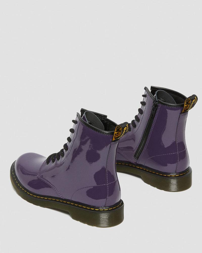 Dr Martens Youth 1460 Lak Leren Veterlaarzen Kinderen Paars | NL 112TCE